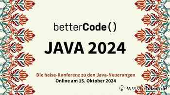 heise-Angebot: betterCode() Java 2024: Online-Konferenz und Workshops zu den Java-Neuerungen