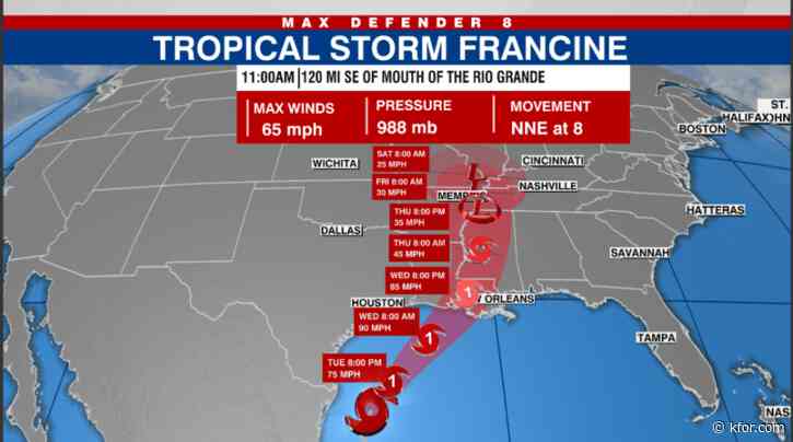 Tropical Storm Francine likely to become a hurricane on Tuesday: NHC