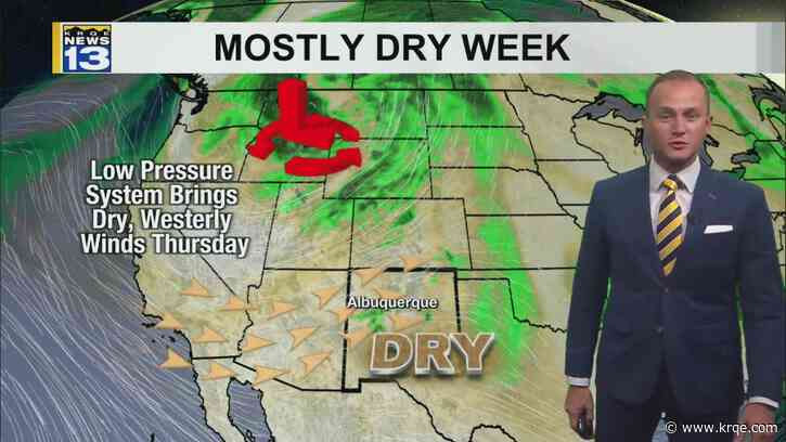 Drier air moves back into New Mexico Wednesday