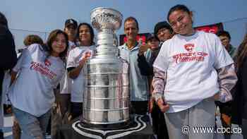 The Stanley Cup makes a surprise visit to Dennis Franklin Cromarty High School in Thunder Bay, Ont.