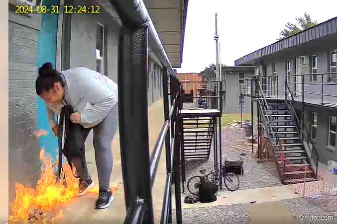 VIDEO: Police trying to identify woman after fire set in SW OKC