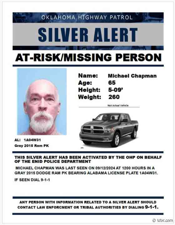 Silver Alert issued for missing 65-year-old Enid man