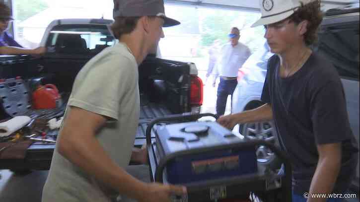 Two Watson teens fixing generators for free before and after Francine