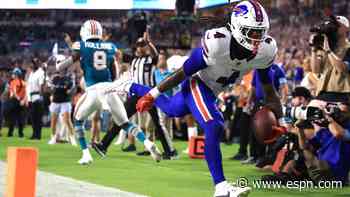 James Cook's three TDs, Ja'Marcus Ingram pick-six keying big night for Bills