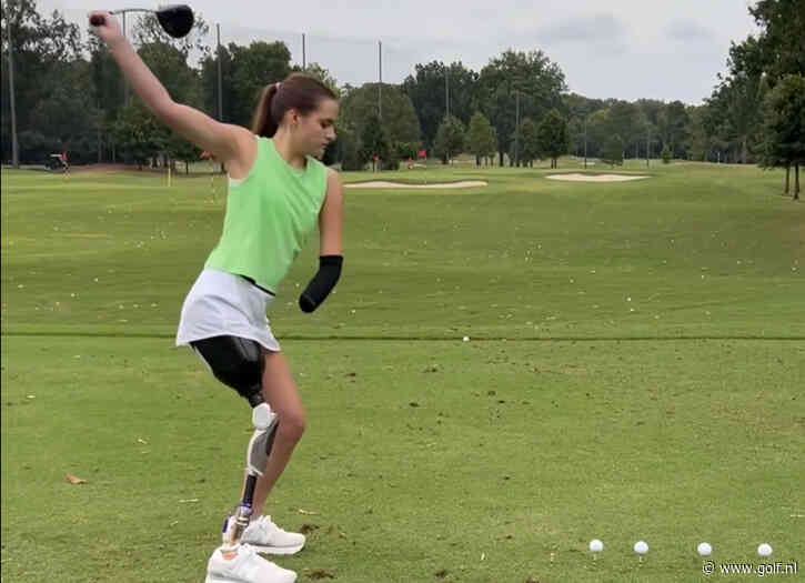 Amper drie maanden na haaienaanval en verlies arm en been staat Lulu (15) op de golfbaan