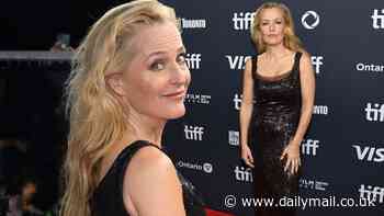 Gillian Anderson, 56, dazzles in a slinky black dress at the premiere of new movie The Salt Path