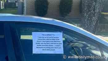 Parking vigilante targets sneaky drivers with foul-mouthed notes plastered over ALL their windows