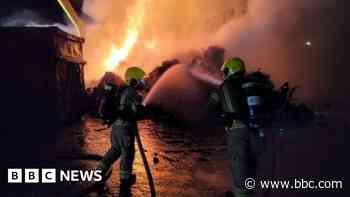 Firefighters battle scrap fire overnight