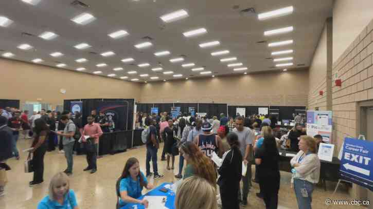 This is the scene at a job fair in Windsor, the city with Canada's highest unemployment