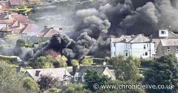 Loud explosions as Northumberland campervan fire sees huge black plume of smoke in sky