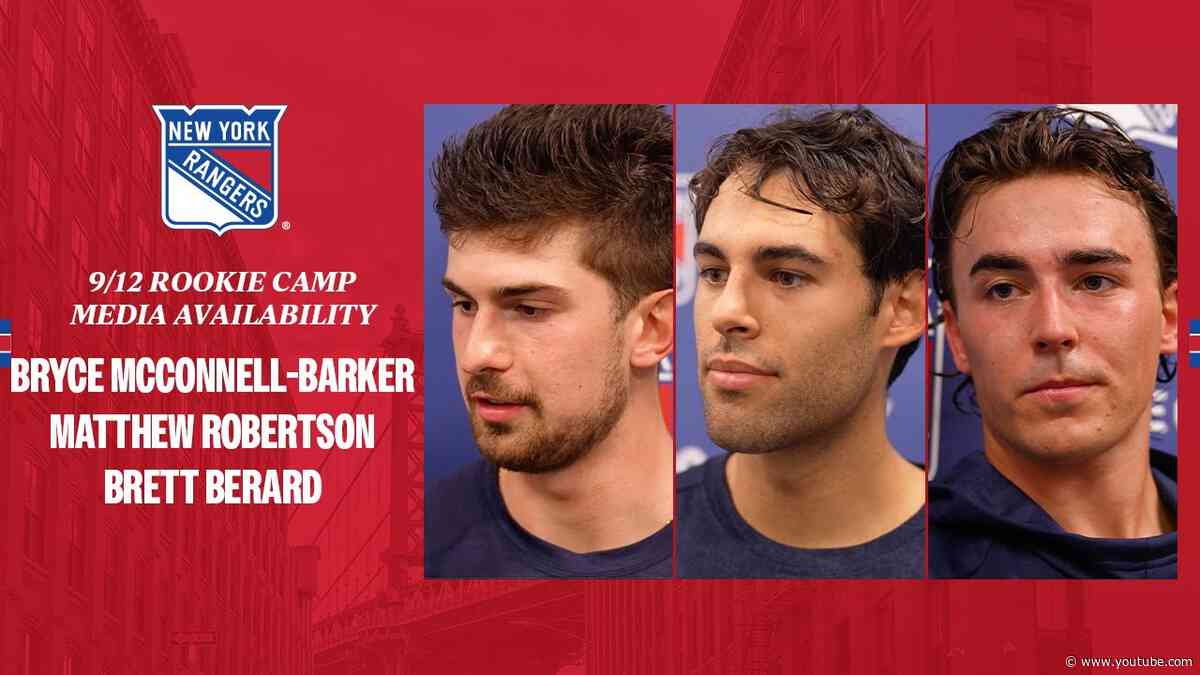 NYR Rookie Camp: Bryce McConnell-Barker, Matthew Robertson & Brett Berard Media Avail. | 9.12.2024