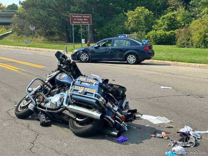 NYS trooper seriously injured after 2-vehicle crash involving motorcycle