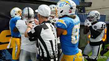 NFL fines 5 players from Chargers-Raiders fight