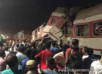 Trains collide in Egypt&#39;s Nile Delta leaving 2 dead, 29 injured