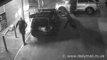 Shocking CCTV shows a cop being struck by a getaway car after an alleged service station break-in at an Adelaide service station