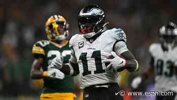 Eagles downgrade star WR Brown to out for MNF