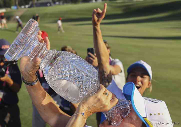 Moet je zien: de rivaliteit en vriendschap bij de Solheim Cup samengevat in één beeld