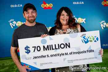 Northern Ontario couple wins $70M on first-ever Lotto Max ticket