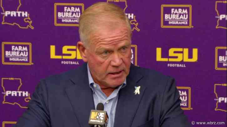 Brian Kelly speaks at weekly news conference following LSU's nail-biting away win over South Carolina