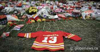 Memorial for Johnny Gaudreau outside Calgary’s Saddledome being removed as 13-day observance ends