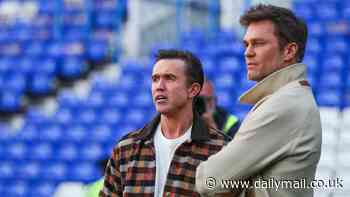 Tom Brady and Rob McElhenney arrive for the battle of Hollywood as NFL icon's Birmingham City welcome actor's Wrexham in League One clash - with David Beckham in attendance too for St. Andrew's showdown