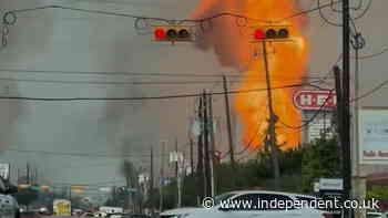 La Porte pipeline fire erupts as smoke fills sky in Texas