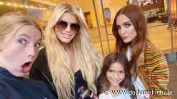 Jessica Simpson and sister Ashlee enjoy Beetlejuice Beetlejuice with daughters Maxwell and Jagger