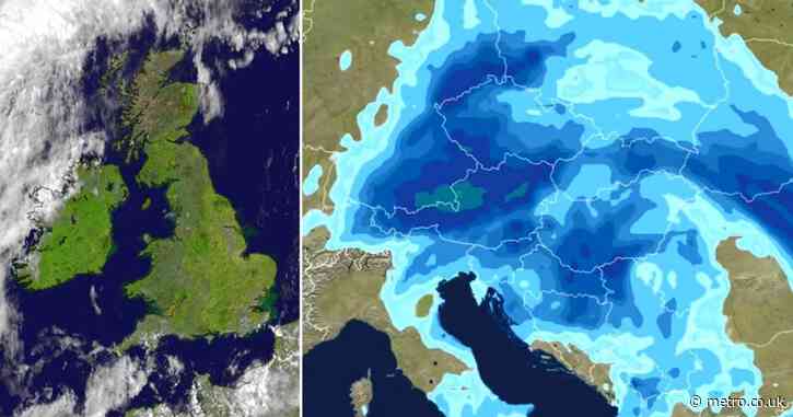 Weather maps of UK and central Europe could not be more different