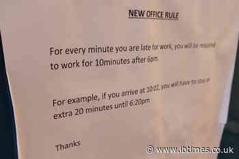 'This Is Absolutely Insane': Company Demands Employees Work An Extra 10 Minutes For Every Minute They're Late