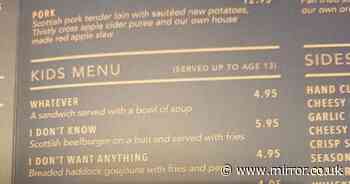 Restaurant praised for genius kids' menu that takes the stress out of family dining out