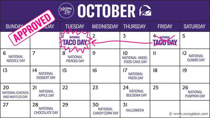 Taco Bell gets date changed for National Taco Day