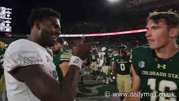 Shedeur Sanders' trash-talking exchange with rival quarterback caught on hot mic as Colorado QB refused to shake his hand