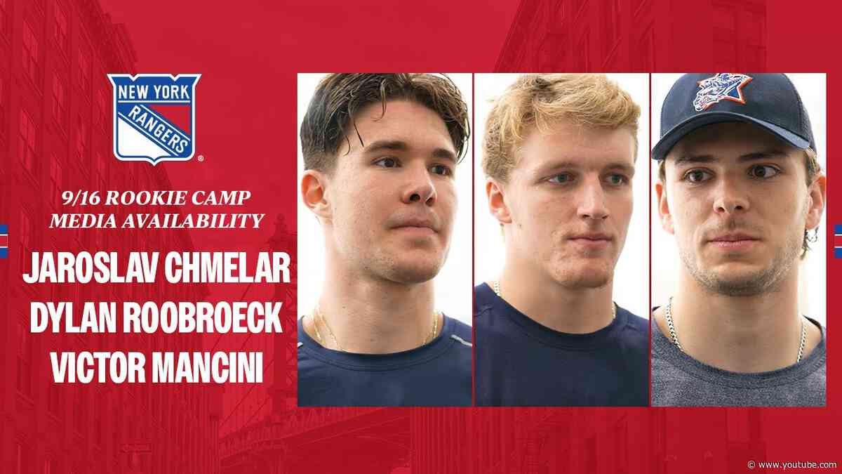 NYR Rookie Camp: Jaroslav Chmelar, Dylan Roobroeck & Victor Mancini Media Availability | 9.16.2024