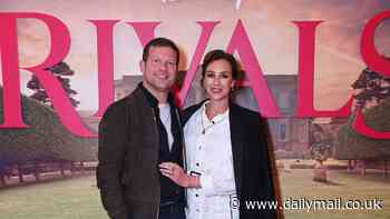 Dermot O'Leary cuts a smart casual figure in a suede bomber jacket while his glam wife Dee Koppang sports a shirt dress at the Rivals screening