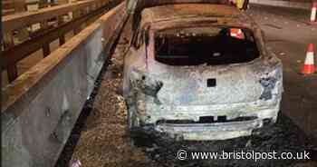 Fire completely destroys car on M4 near Bristol