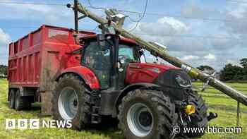 Farmer 'lucky to be alive' after electricity pole crash