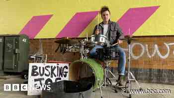 Drummer quits office job to busk near gig venues