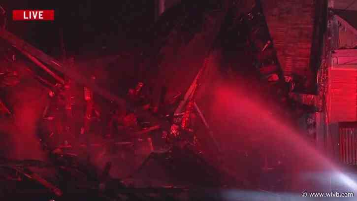 Large house fire causes home to collapse on Pooley Place