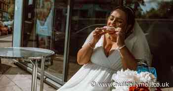 Guests stunned as newlyweds enjoy their wedding breakfast in Greggs