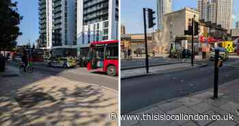 Motorcyclist rushed to hospital after crash with car on busy Lewisham road