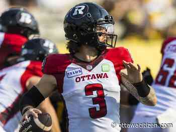 BACK TO BROWN: Pulled last week, Redblacks QB Dru Brown will look for redemption against Als