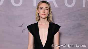 Saoirse Ronan exudes glamour in a plunging black jumpsuit as she attends screening of her film The Outrun