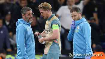 De Bruyne gives City injury scare for Arsenal clash