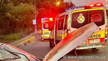 Pedestrian killed after driver loses control flips and ploughs into a pole at Coopers Plains, Brisbane