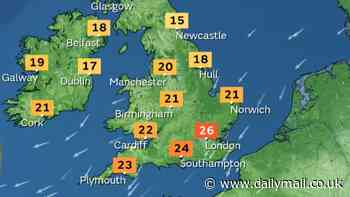 Britain to enjoy 'summer's last hurrah' with highs of 26C before giving way to heavy rainfall at the weekend - as autumn gets into full swing