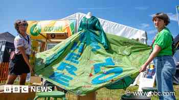 Glastonbury Festival tents used to make Fashion Week dress