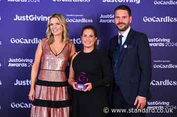 Rob Burrow’s wife accepts JustGiving award recognising his fundraising work