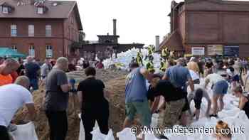 Watch view of Oder River in Poland as deadly flooding causes devastation across Europe