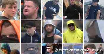 The faces of people police are looking to trace after disorder in Sunderland