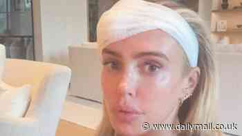 Petra Ecclestone sparks concern as she shares snap with her head in bandages and warns 'keep away from the sun'